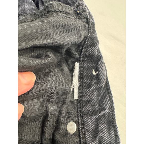 Abercrombie & Fitch Ultra High Rise 90's Straight Jeans 25/0R Black Destroyed - Picture 6 of 8